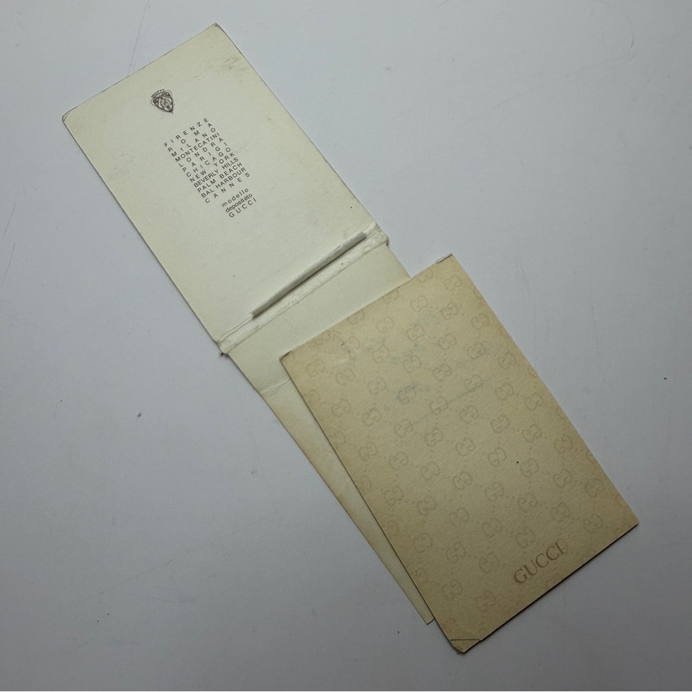 Gucci Small Signature Tan Leather Notepad Case w/ Minimal Paper & No Pen - Picture 10 of 16